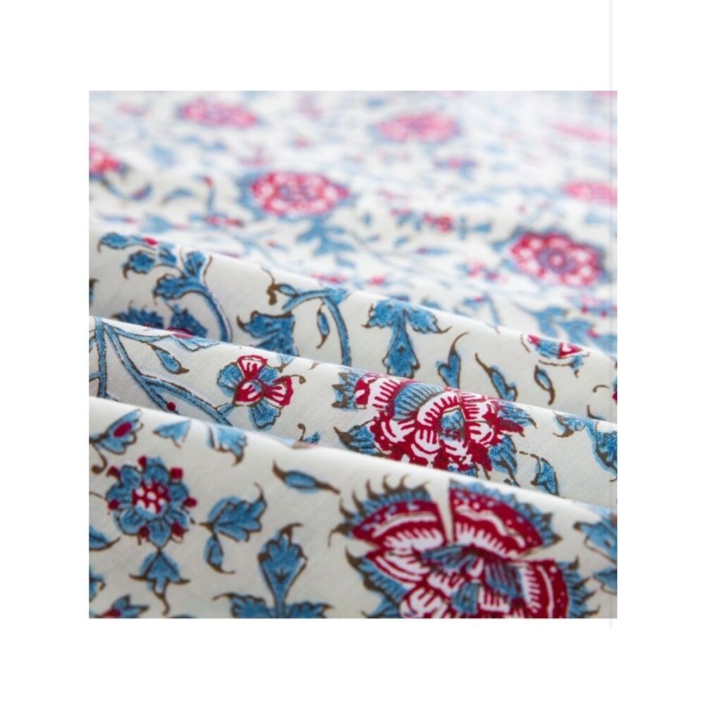 New Twin Floral Print Duvet Quilt Set in Cream and Pink 💯 Cotton - Picture 9 of 12